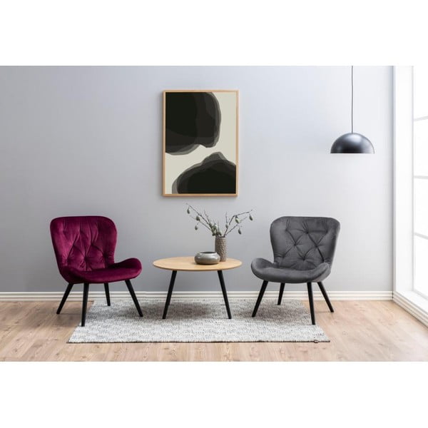 Масичка за кафе с фурнир от ясен , ⌀ 80 cm Stafford - Actona-image-3