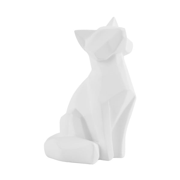 Матово бяла статуетка на лисица, височина 15 см Origami - PT LIVING