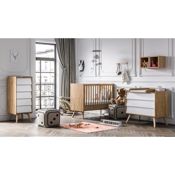 Бял скрин с 3 чекмеджета Vin Vintage - Vox-image-1