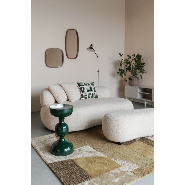 Кремава подплатена пейка от прежда с примки от букле Noxx – White Label-image-1