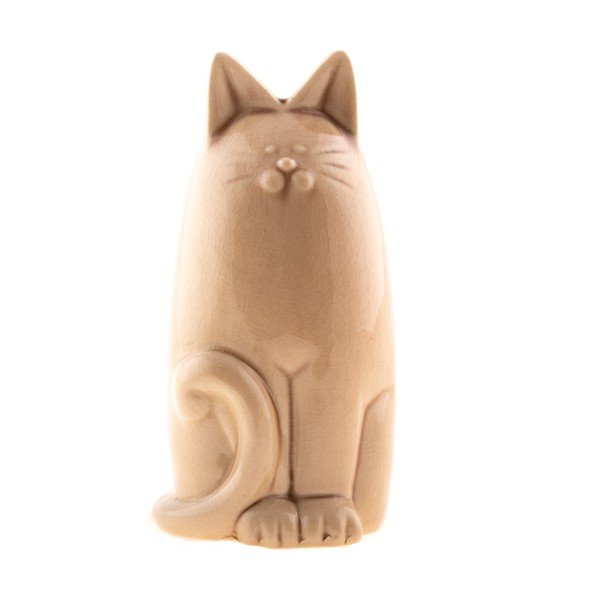Кафява керамична кутия за пари Котка, височина 19,5 cm - Dakls