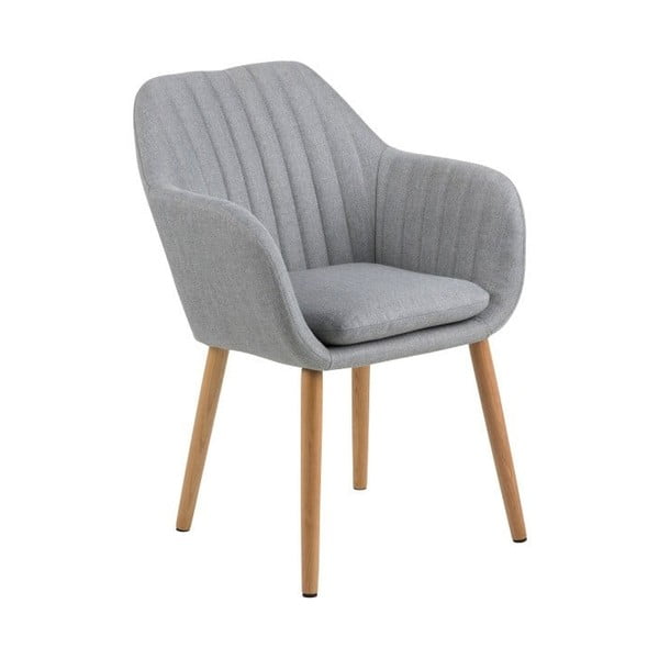 Светлосив трапезен стол с дървена основа Emilia - Bonami Essentials