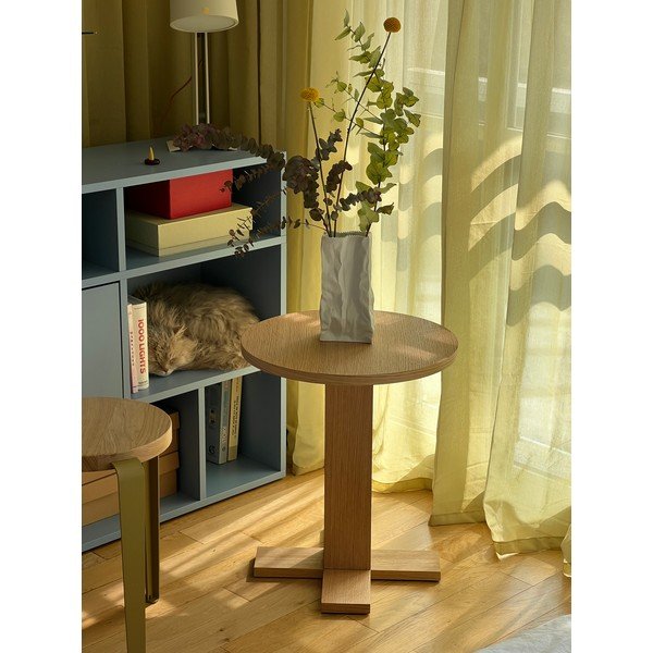 Кръгла странична масичка от декор от дъб  ø 45 cm Koohi – Hübsch-image-2