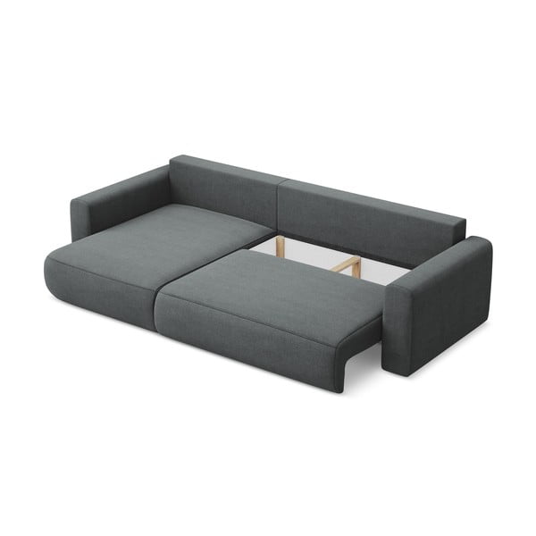 Тъмносив разтегателен ъглов диван с място за съхранение (ляв ъгъл) Kapua – Makamii-image-3