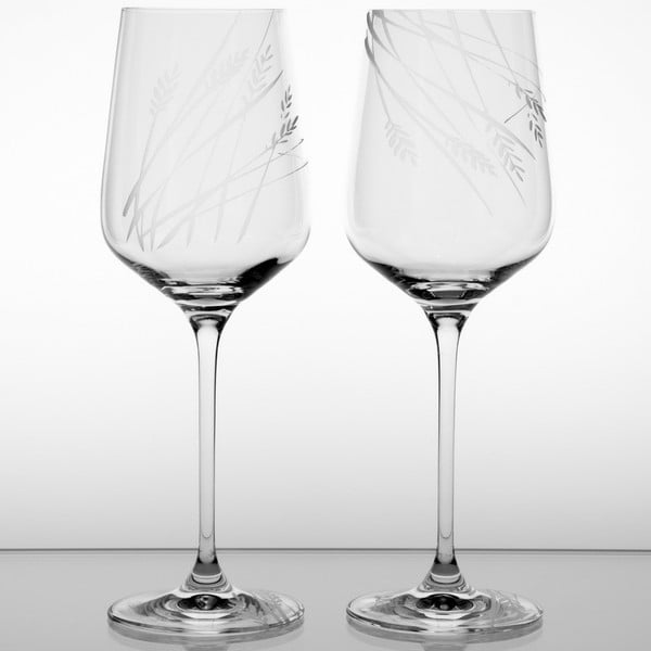 Ateliér Žampach, set 2 ks skleniček na bílé víno Bojínek