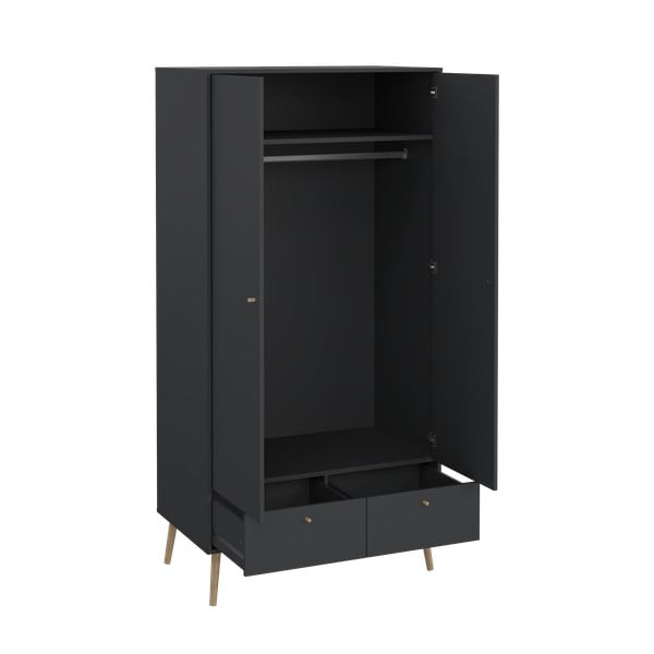 Гардероб антрацит 99x200 cm Bodo - Tvilum-image-4