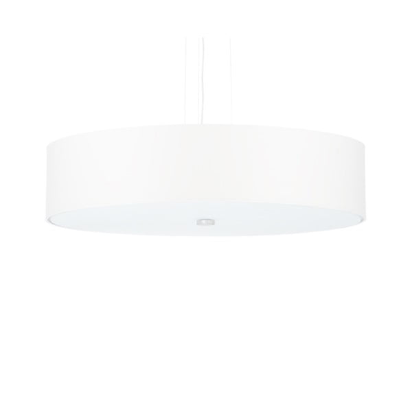 Бяло висящо осветително тяло с текстилен абажур ø 50 cm Herra – Nice Lamps