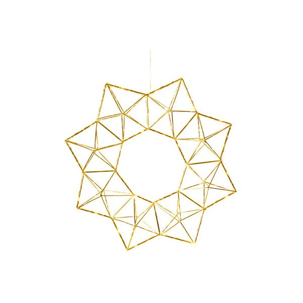 Závěsná svítící LED dekorace Best Season Polygon Brass, ⌀ 40 cm