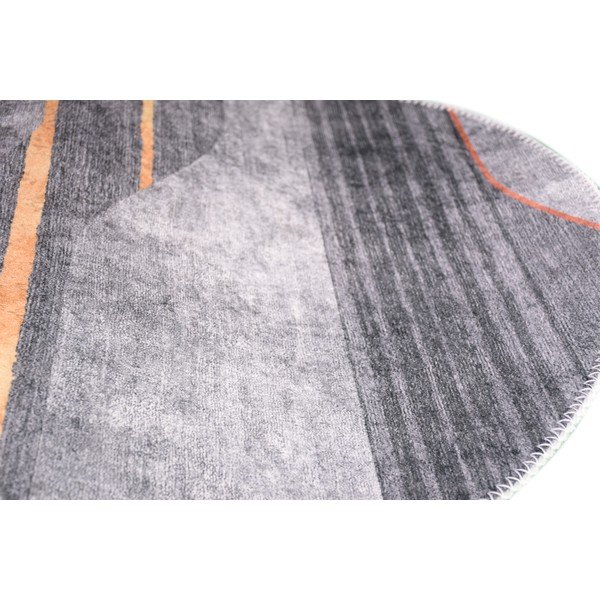 Сив миещ се кръгъл килим ø 120 cm Yuvarlak - Vitaus-image-2