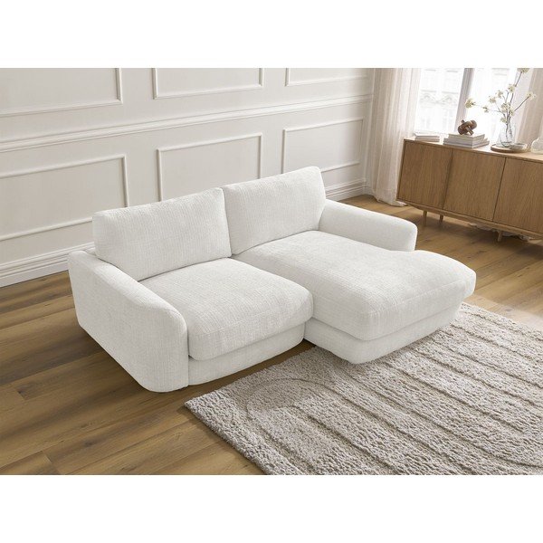 Бял шенилов ъглов диван (десен ъгъл) Leonore – Bobochic Paris-image-3