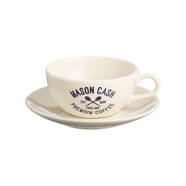 Bílý šálek s podšálkem Mason Cash Varsity Cappuccino