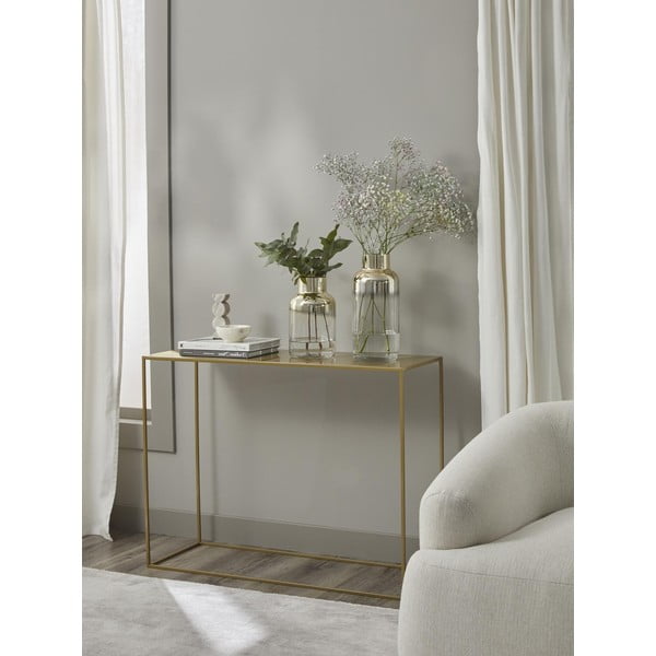 Ръчно издухана стъклена ваза в златист цвят, височина 35 cm Uma - Westwing Collection-image-2