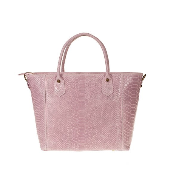 Růžová kožená kabelka Pitti Bags Dionne