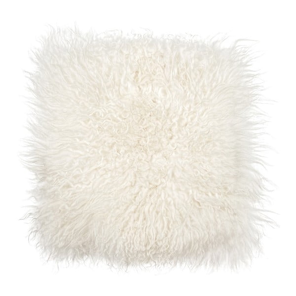Възглавница за сядане от бяла кожа Puro с дълга кожа, 37 x 37 cm - Arctic Fur