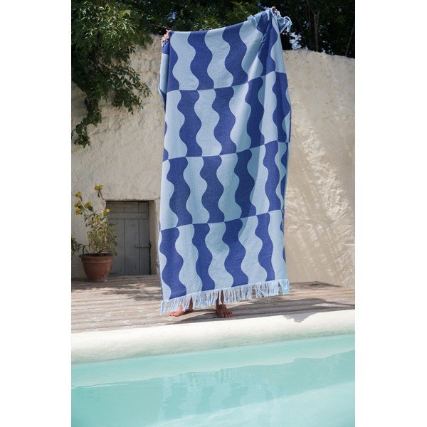 Синя памучна плажна кърпа 100x160 cm Nugo – noo.ma-image-1