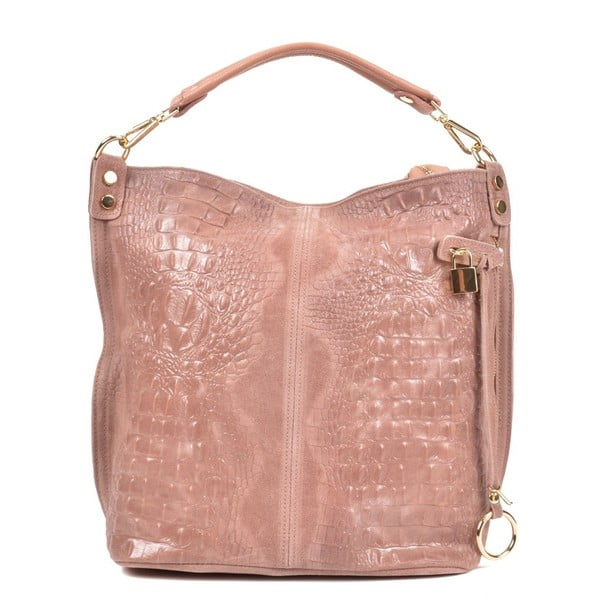 Розова кожена чанта Ganna Rosa - Roberta M