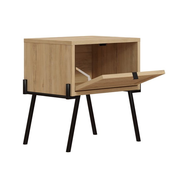 Нощно шкафче в дъбов декор в естествен цвят Ecrin - Marckeric-image-3