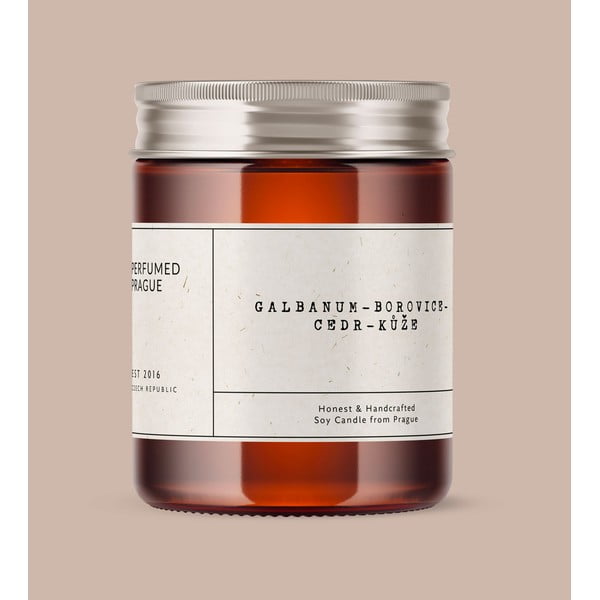 Ароматна свещ от соев восък време на горене 40 час #21 Galbanum, Pine, Leather – Perfumed Prague-image-1