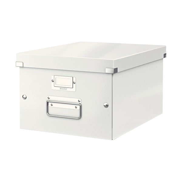 Бяла картонена кутия за съхранение с капак Click&Store - Leitz