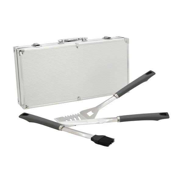 Комплект от 11 инструмента за печене на скара в алуминиев калъф Grey Line - Cattara-image-3