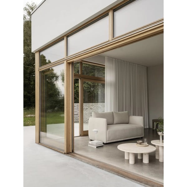 Бежова каменна кръгла масичка за кафе ø 75 cm Volos – Blomus-image-3