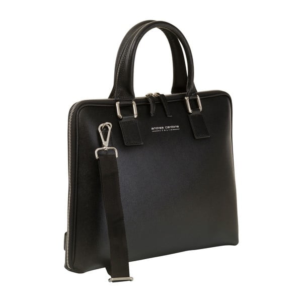Черна чанта / дамска чанта от естествена кожа Alexandra - Andrea Cardone