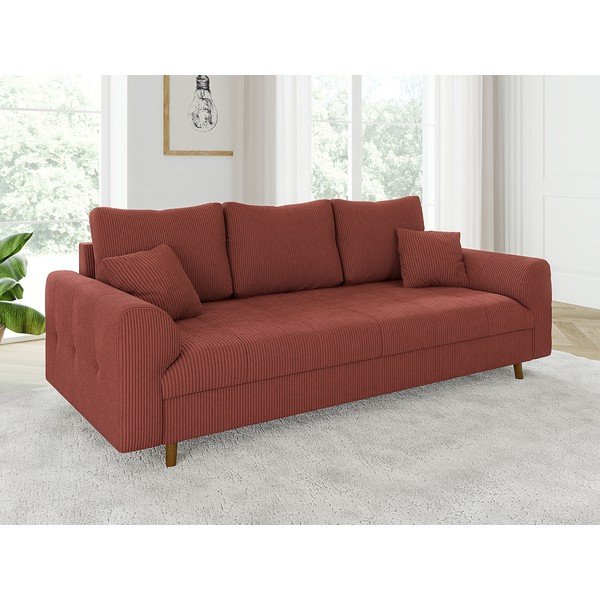 Диван от рипсено кадифе в тухлен цвят 210 cm Ariella – Ropez-image-3
