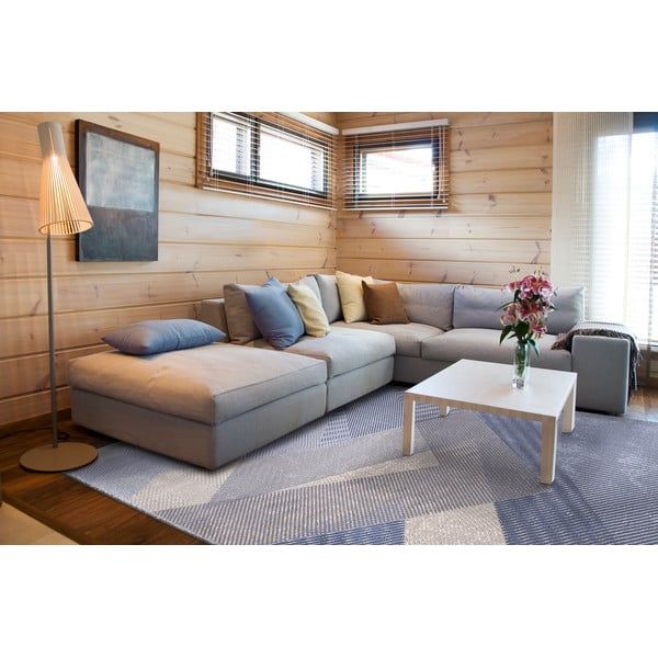 Светлосин вълнен килим 160x240 cm Mesh - Agnella-image-1