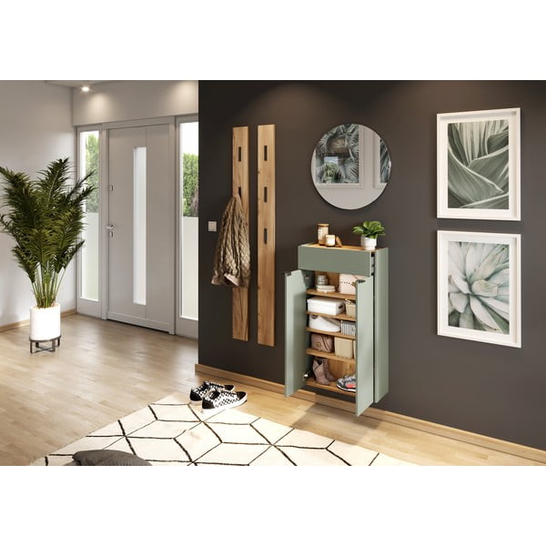 Закачалка за стена в дъбов декор в естествен цвят Ameca - Germania-image-3