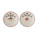 Кремави десертни глинени чинии в комплект от 2 бр. с коледни мотиви ø 16 cm Yule – Bloomingville