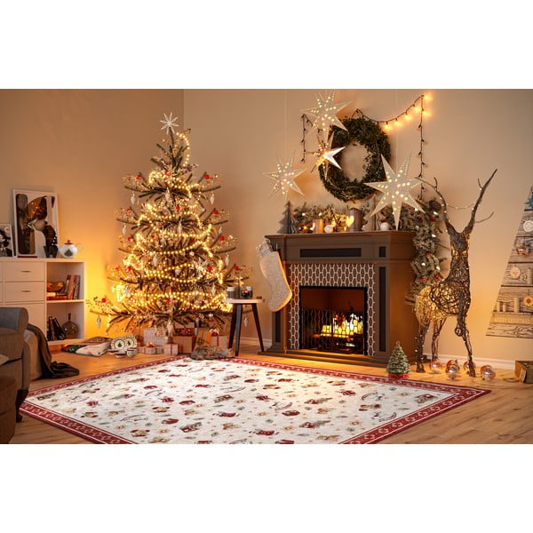 Червен  килим с коледен мотив със смес от памук 160x230 cm Toy's Delight Red Christmas – Villeroy&Boch-image-1