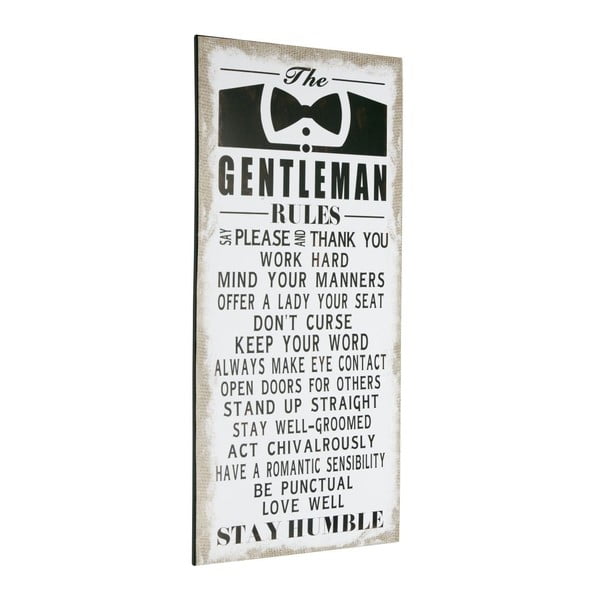 Cedule Gentleman rules, 60x30 cm