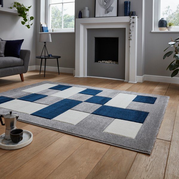 Синьо-сив килим , 160 x 220 cm Brooklyn - Think Rugs-image-2