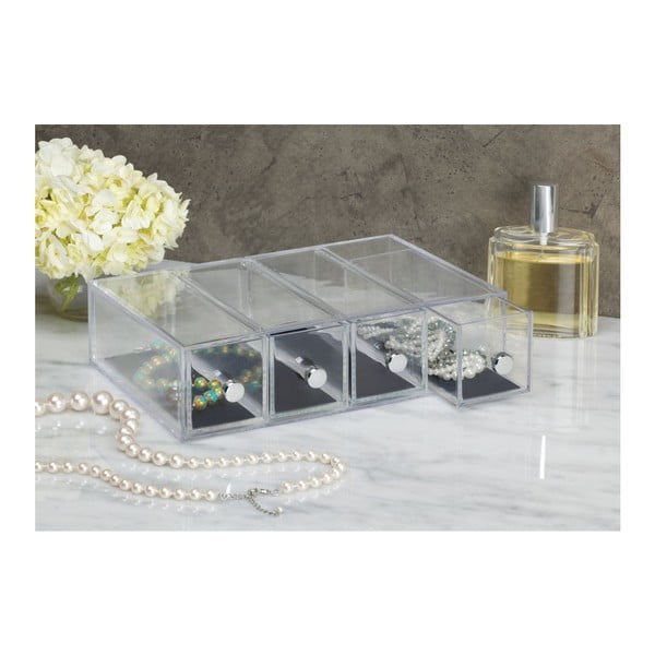 Прозрачен органайзер с 4 чекмеджета Clarity, височина 25,5 cm - iDesign-image-1