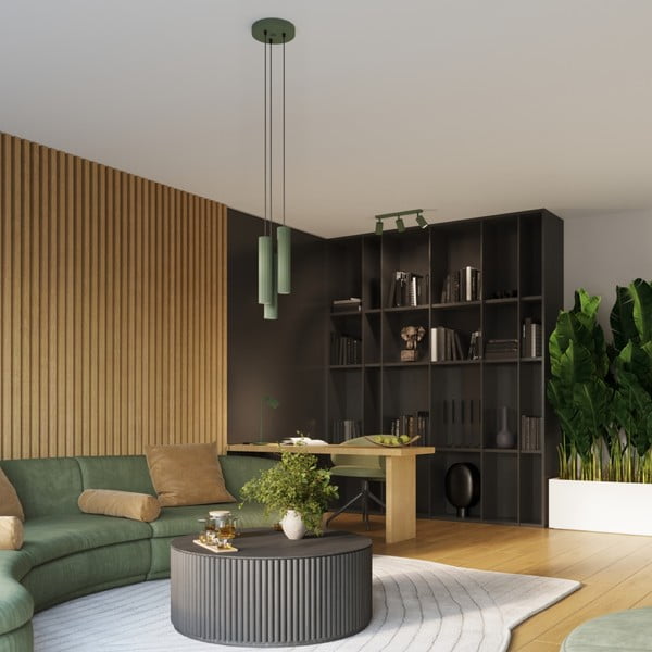 Зелено висящо осветително тяло ø 19,5 cm Gleam – Sollux-image-1