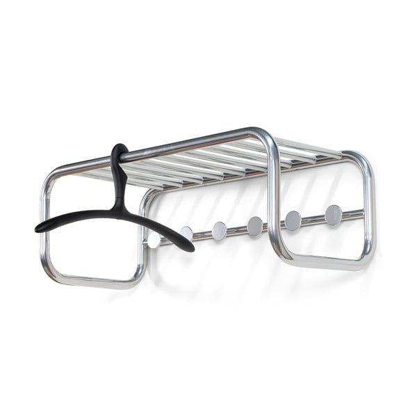 Метална стенна закачалка в сребрист цвят с рафт 72 cm Retro – Spinder Design-image-3