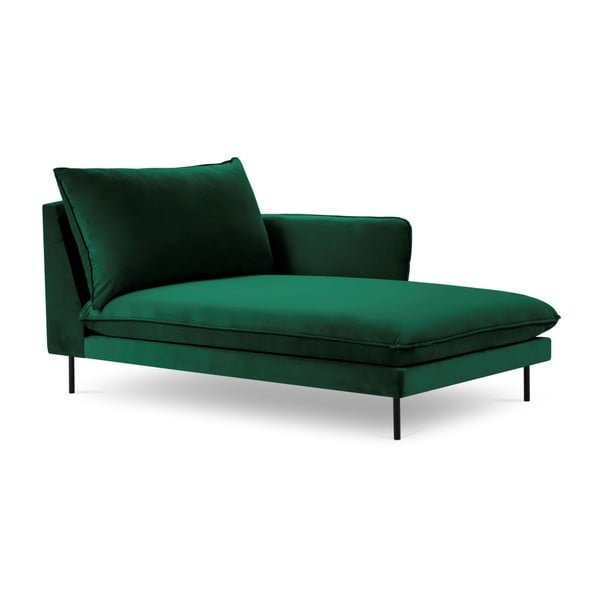 Зелен кадифен стол за отдих, десен ъгъл Vienna - Cosmopolitan Design