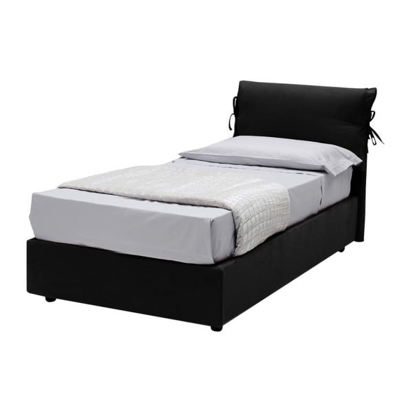Černá jednolůžková postel s úložným prostorem 13Casa Iris, 80 x 190 cm