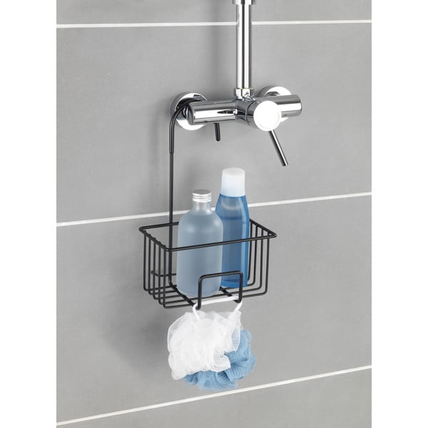 Черен висящ рафт за баня от неръждаема стомана Milito – Wenko-image-1