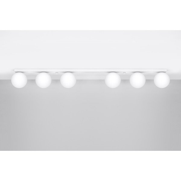 Бяло осветително тяло за таван със стъклен абажур ø 12 cm Umerta – Sollux-image-3