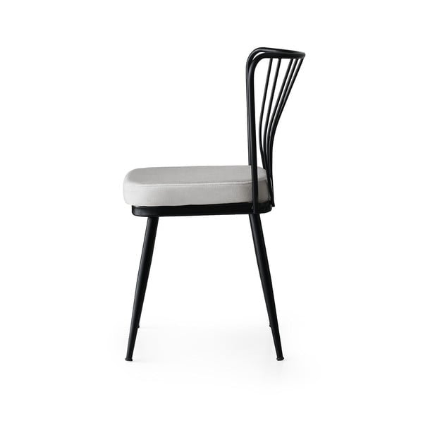 Бело-черни метални трапезни столове в комплект от 2 броя Yildiz - Kalune Design-image-3