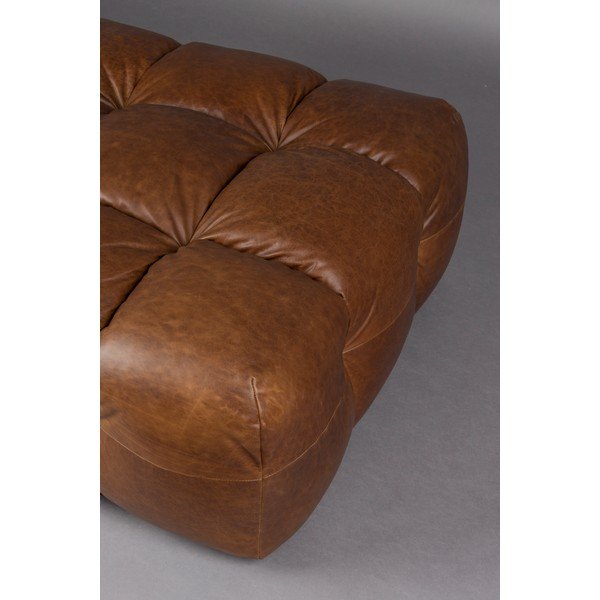 Кафява кожена модулна табуретка Hackman – Dutchbone-image-3