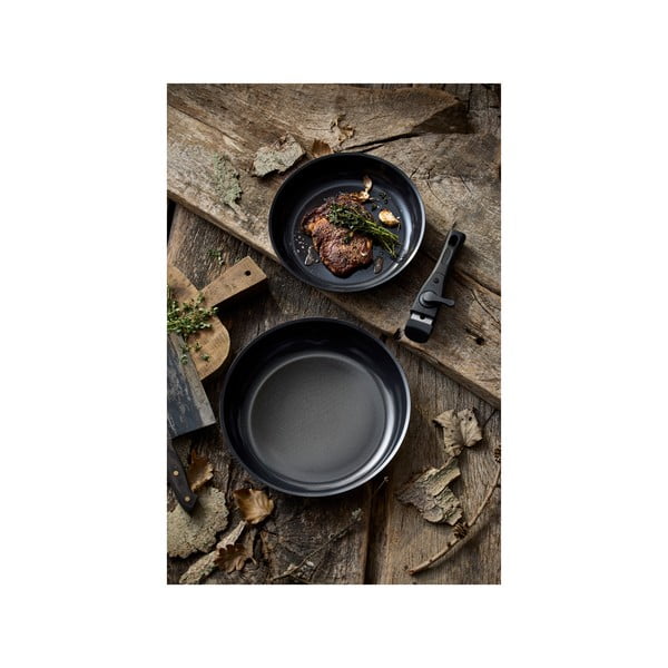 Алуминиев комплект тенджери с подвижна дръжка 2 бр. с незалепващо покритие ø 28 cm – Holm-image-4