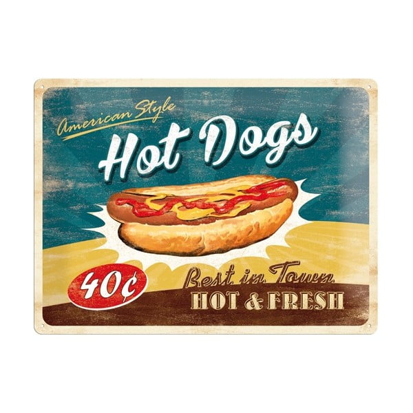 Plechová cedule Hot Dog, 30x40 cm