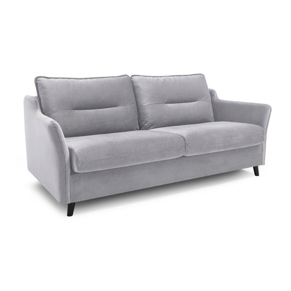 (II. качество) Светлосив кадифен разтегателен диван Loft - Bobochic Paris-image-3