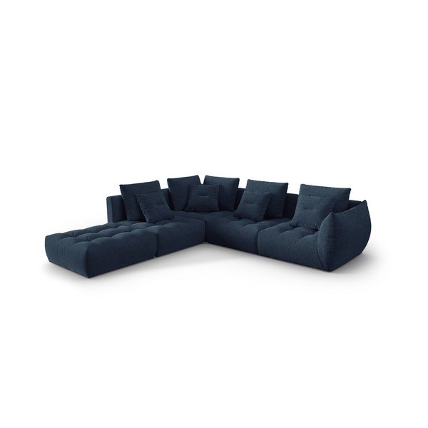 Тъмносин ъглов диван (ляв ъгъл/L форма) Bloom – Micadoni Home-image-2