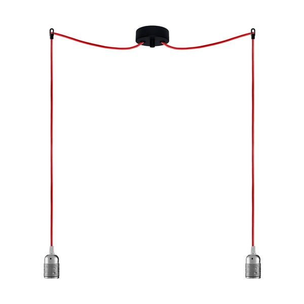 Dva závěsné kabely Uno, stříbrná/červená