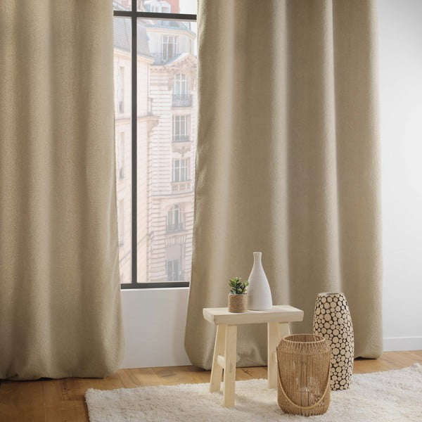 Бежова завеса от букле 140x240 cm Wooly – douceur d'intérieur-image-2