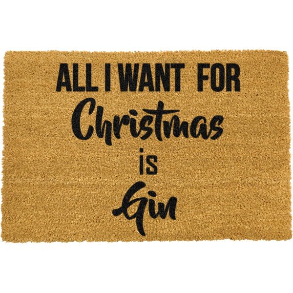 Черна постелка от естествени кокосови влакна , 40 x 60 cm All I Want - Artsy Doormats-image-1
