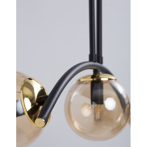 Жълто-черна лампа за таван със стъклен абажур ø 15 cm Yay - Squid Lighting-image-2